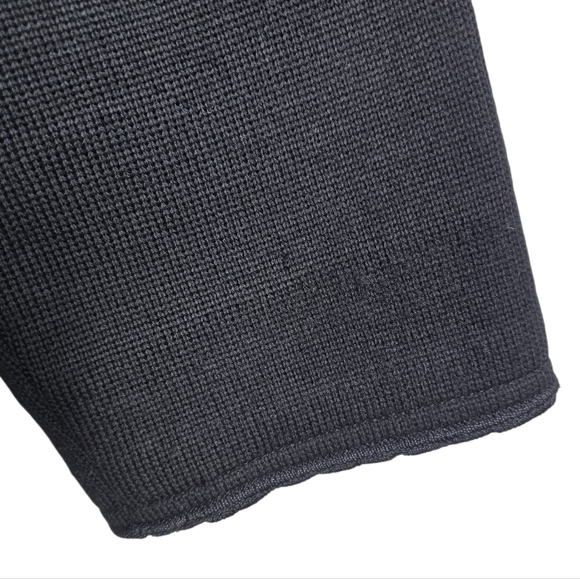 Vintage Bonnie Lee Leroy Black Wool Knit Car Coat Oversized Open Front - Picture 9 of 12